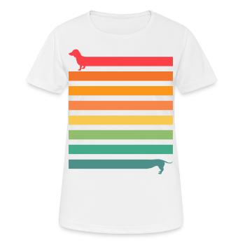 Tenue d’ami de chien, teckel de chien meilleur ami - T-shirt respirant Femme - blanc - Devant - AI Model Female 172 dark (172cm)
