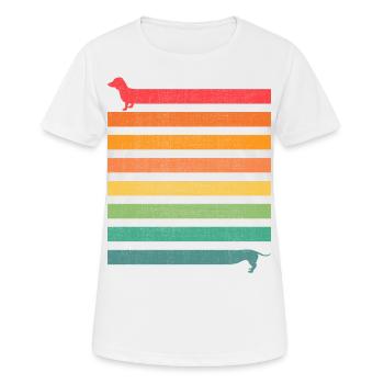 Tenue d’ami de chien, teckel de chien meilleur ami - T-shirt respirant Femme - blanc - Devant - AI Model Female 172 dark (172cm)
