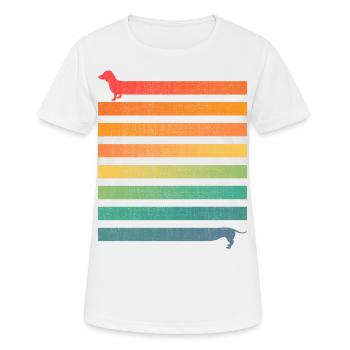Tenue d’ami de chien, teckel de chien meilleur ami - T-shirt respirant Femme - blanc - Devant - AI Model Female 172 dark (172cm)