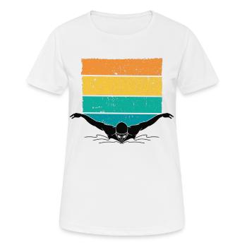 Swimming Trainer, Coaches Swimmer Swimmer - Women's Breathable T-Shirt - white - Front - AI Model Female 172 dark (172cm)