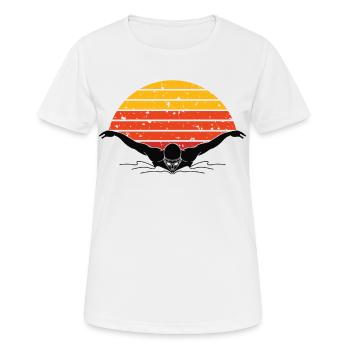 Swimming Trainer, Coaches Swimmer Swimmer - Women's Breathable T-Shirt - white - Front - AI Model Female 172 dark (172cm)