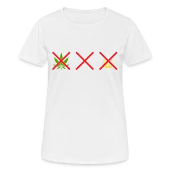 Straight Edge Vegan, anti-drogue, punk - T-shirt respirant Femme - blanc - Devant - AI Model Female 172 dark (172cm)