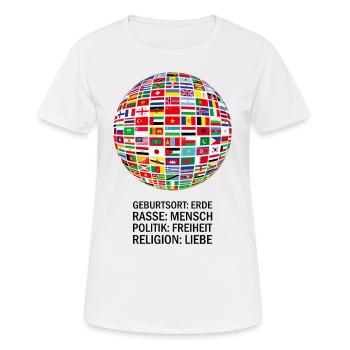 belle paix tous les drapeaux « contre le racisme » - T-shirt respirant Femme - blanc - Devant - AI Model Female 172 dark (172cm)