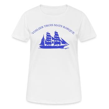 SAILBOAT THREE MASTS BOAT CREATION LOUIS RUNEMBERG - Women's Breathable T-Shirt - white - Front - AI Model Female 172 dark (172cm)