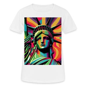 Bunte Freiheitsstatue - Frauen T-Shirt atmungsaktiv - Weiß - Vorne - AI Model Female 172 dark (172cm)