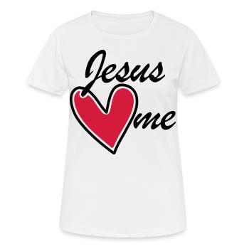 Jesus loves me loves me red heart - Women's Breathable T-Shirt - white - Front - AI Model Female 172 dark (172cm)