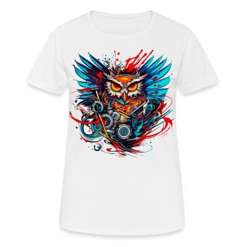 Motor Owl - Women's Breathable T-Shirt - white - Front - AI Model Female 172 dark (172cm)