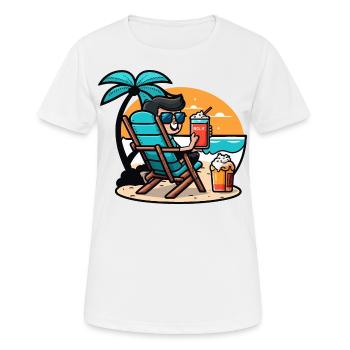 Entspannung am Strand - Frauen T-Shirt atmungsaktiv - Weiß - Vorne - AI Model Female 172 dark (172cm)