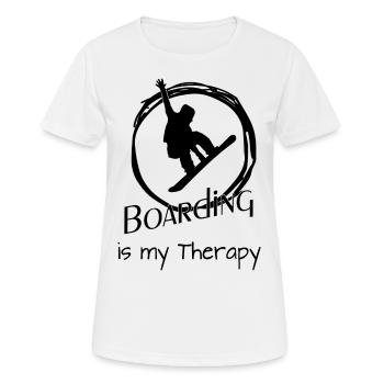 Boarding is my Therapy - Frauen T-Shirt atmungsaktiv - Weiß - Vorne - AI Model Female 172 dark (172cm)