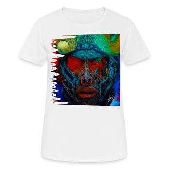 Monster #050 Der Blinde - Frauen T-Shirt atmungsaktiv - Weiß - Vorne - AI Model Female 172 dark (172cm)