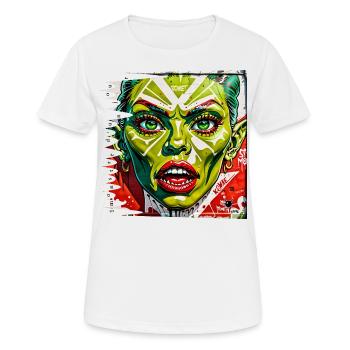 Monster #070 Grün!! - Frauen T-Shirt atmungsaktiv - Weiß - Vorne - AI Model Female 172 dark (172cm)