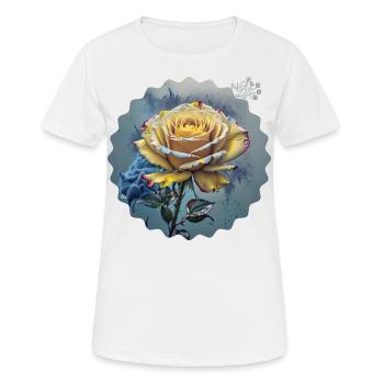 NDDF #09 Rause Jone - Frauen T-Shirt atmungsaktiv - Weiß - Vorne - AI Model Female 172 dark (172cm)