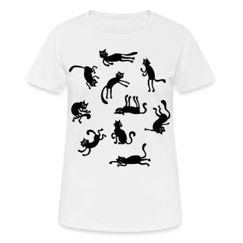Une bande de chats - T-shirt respirant Femme - blanc - Devant - AI Model Female 172 dark (172cm)