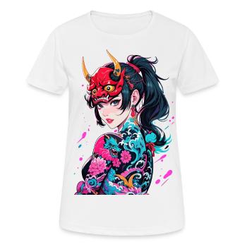 Démone japonaise - T-shirt respirant Femme - blanc - Devant - AI Model Female 172 dark (172cm)