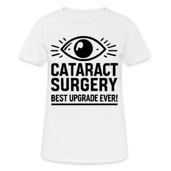 Grauer Star OP - Katarakt OP - Sehschärfe Upgrade - Frauen T-Shirt atmungsaktiv - Weiß - Vorne - AI Model Female 172 dark (172cm)