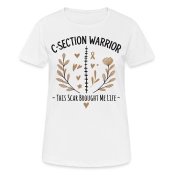 Kaiserschnitt Kämpferin - Stolz auf meine Narbe - Frauen T-Shirt atmungsaktiv - Weiß - Vorne - AI Model Female 172 dark (172cm)