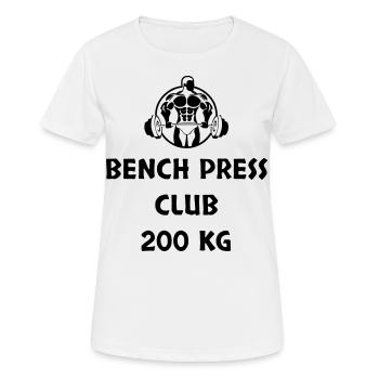 Bench Press Club 200 kg - Women's Breathable T-Shirt - white - Front - AI Model Female 172 dark (172cm)