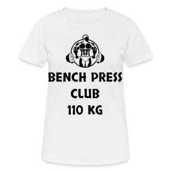 Développé couché Club 110 kg - T-shirt respirant Femme - blanc - Devant - AI Model Female 172 dark (172cm)