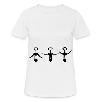 Tire-bouchon sports de vin - T-shirt respirant Femme - blanc - Devant - AI Model Female 172 dark (172cm)