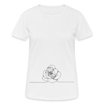 Rose one line drawing - Women's Breathable T-Shirt - white - Front - AI Model Female 172 dark (172cm)