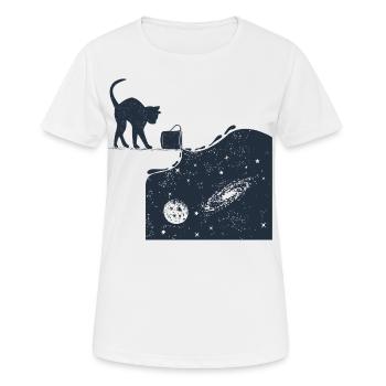 Universe Cat - Frauen T-Shirt atmungsaktiv - Weiß - Vorne - AI Model Female 172 dark (172cm)