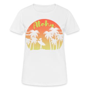 Surf Aloha - T-shirt respirant Femme - blanc - Devant - AI Model Female 172 dark (172cm)