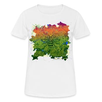 Mancunian Honigbiene über Mitternacht Manchester - Frauen T-Shirt atmungsaktiv - Weiß - Vorne - AI Model Female 172 dark (172cm)