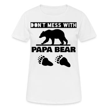 NE PAS MESSER AVEC PAPA BEAR - T-shirt respirant Femme - blanc - Devant - AI Model Female 172 dark (172cm)