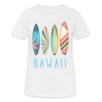 Hawaii Surfing Paradise Surf boards - T-shirt respirant Femme - blanc - Devant - AI Model Female 172 dark (172cm)