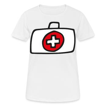 Esquisse de valise de médecine - T-shirt respirant Femme - blanc - Devant - AI Model Female 172 dark (172cm)