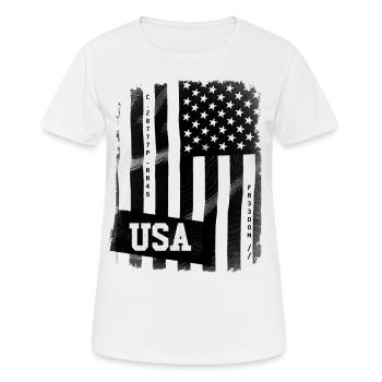 US Flag - Women's Breathable T-Shirt - white - Front - AI Model Female 172 dark (172cm)