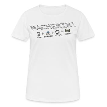 DOER - Faites-le, tout simplement! - T-shirt respirant Femme - blanc - Devant - AI Model Female 172 dark (172cm)