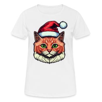 Schönes Weihnachtskatzendesign, ein ausgezeichnetes - Frauen T-Shirt atmungsaktiv - Weiß - Vorne - AI Model Female 172 dark (172cm)