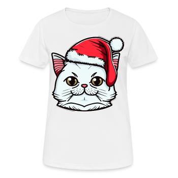 Süße Weihnachtskatzenzeichnung, ein ausgezeichnetes Weihnachtsgeschenk - Frauen T-Shirt atmungsaktiv - Weiß - Vorne - AI Model Female 172 dark (172cm)