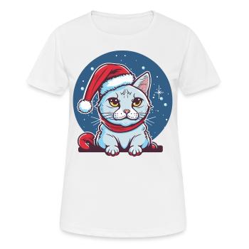 Schönes Winterkatzendesign, das ideale Weihnachtsgeschenk - Frauen T-Shirt atmungsaktiv - Weiß - Vorne - AI Model Female 172 dark (172cm)