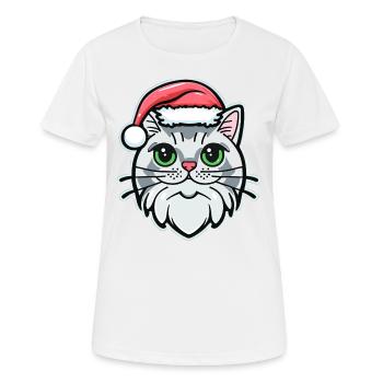 Schöne Weihnachtskatzenzeichnung, eine ausgezeichnete - Frauen T-Shirt atmungsaktiv - Weiß - Vorne - AI Model Female 172 dark (172cm)