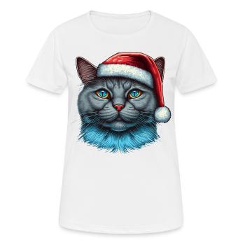 Niedliche Advent Kätzchen Illustration, eine ausgezeichnete - Frauen T-Shirt atmungsaktiv - Weiß - Vorne - AI Model Female 172 dark (172cm)