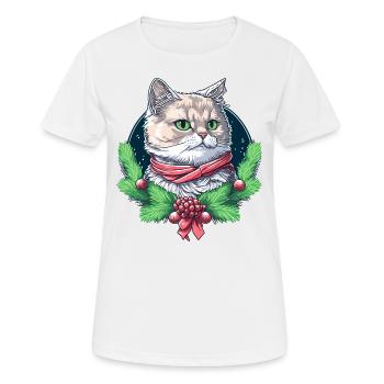 Schönes Weihnachtskatzendesign, ein ausgezeichnetes Weihnachtsgeschenk - Frauen T-Shirt atmungsaktiv - Weiß - Vorne - AI Model Female 172 dark (172cm)