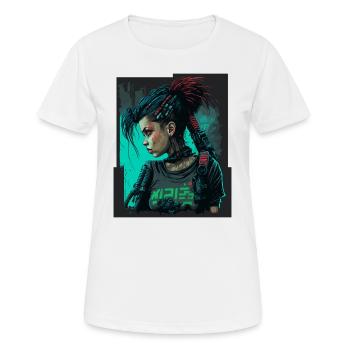 Gorgeous futuristic Girl for Video Game Fans - Women's Breathable T-Shirt - white - Front - AI Model Female 172 dark (172cm)