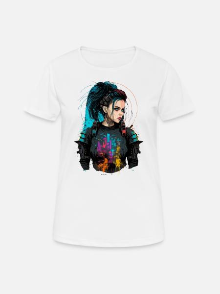 Atemberaubendes Gemälde einer wunderschönen Punk-Frau - Frauen T-Shirt atmungsaktiv - Weiß