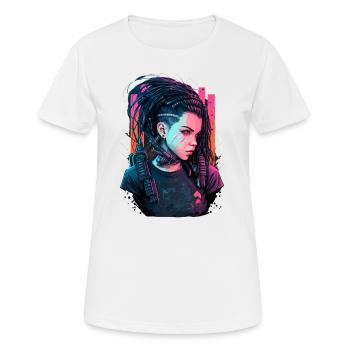 Ein erstaunlich aussehendes futuristisches Mädchen das ausgezeichnete - Frauen T-Shirt atmungsaktiv - Weiß - Vorne - AI Model Female 172 dark (172cm)