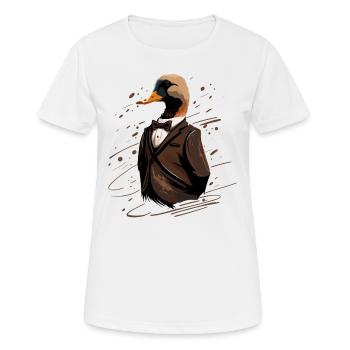 Drôle de canard en costume - T-shirt respirant Femme - blanc - Devant - AI Model Female 172 dark (172cm)