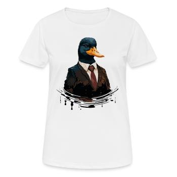 Dessin mignon d’un canard vêtements formels - T-shirt respirant Femme - blanc - Devant - AI Model Female 172 dark (172cm)