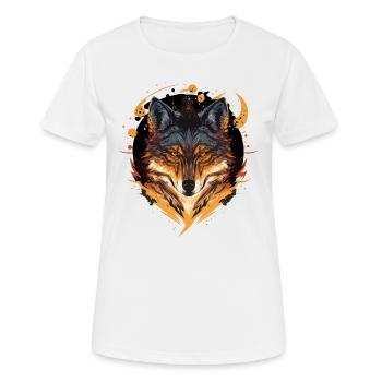 Ein Wolf Digital Painting als ausgezeichnetes Geschenk - Frauen T-Shirt atmungsaktiv - Weiß - Vorne - AI Model Female 172 dark (172cm)