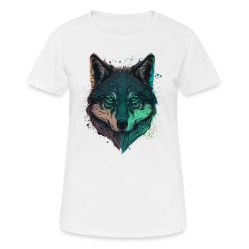 Eine Wolf Digital Illustration für den ganzen Wald - Frauen T-Shirt atmungsaktiv - Weiß - Vorne - AI Model Female 172 dark (172cm)