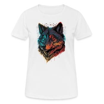 Une œuvre d’art de loup pour tous les passionnés de la forêt - T-shirt respirant Femme - blanc - Devant - AI Model Female 172 dark (172cm)