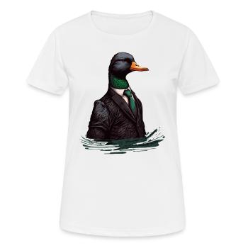 Canard en costume de plumes - T-shirt respirant Femme - blanc - Devant - AI Model Female 172 dark (172cm)