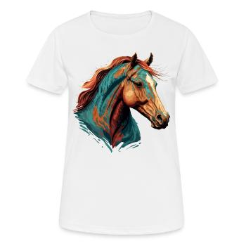 Tête de jument - T-shirt respirant Femme - blanc - Devant - AI Model Female 172 dark (172cm)