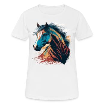 Visage de jument - T-shirt respirant Femme - blanc - Devant - AI Model Female 172 dark (172cm)