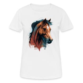 Tête de jument - T-shirt respirant Femme - blanc - Devant - AI Model Female 172 dark (172cm)